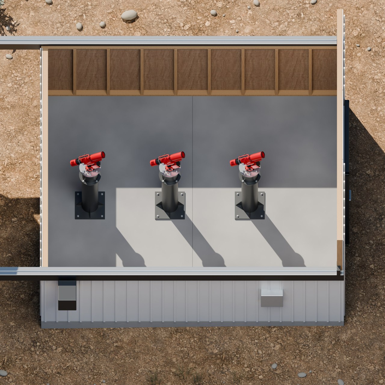Layout for three 36-inch piers